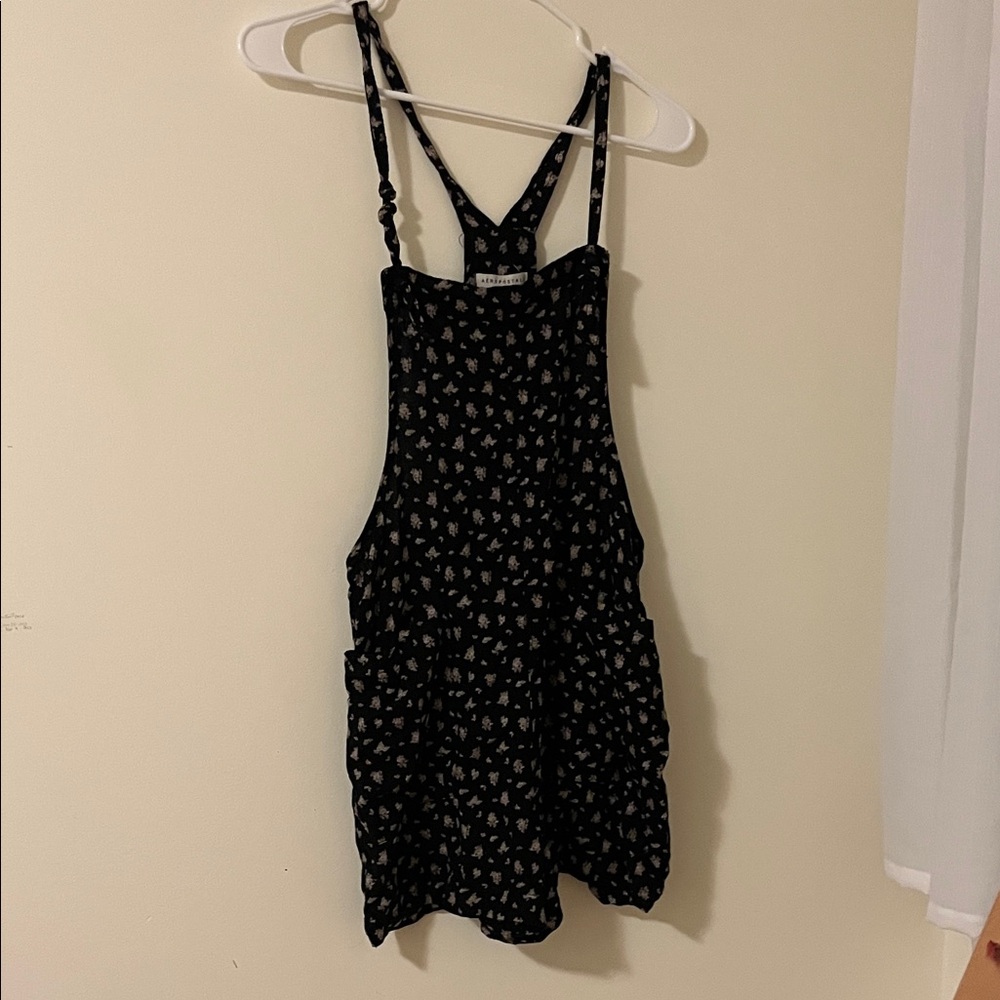 Aeropostale Black Floral Jumpsuit